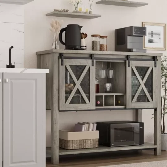 Buffet Storage Cabinet Farmhouse Wine Cabinet - 图片 3